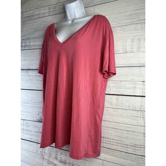 PIKO 1988 Tee Womens Red 2X Long Sleeve V-neck Pullover Bamboo Oversized - Picture 3 of 11